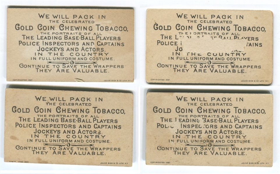 N284 Buchner Gold Coin Jockeys lot of (4)