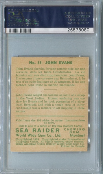 V359B World Wide Gum Sea Raiders High Number #33 John Evans