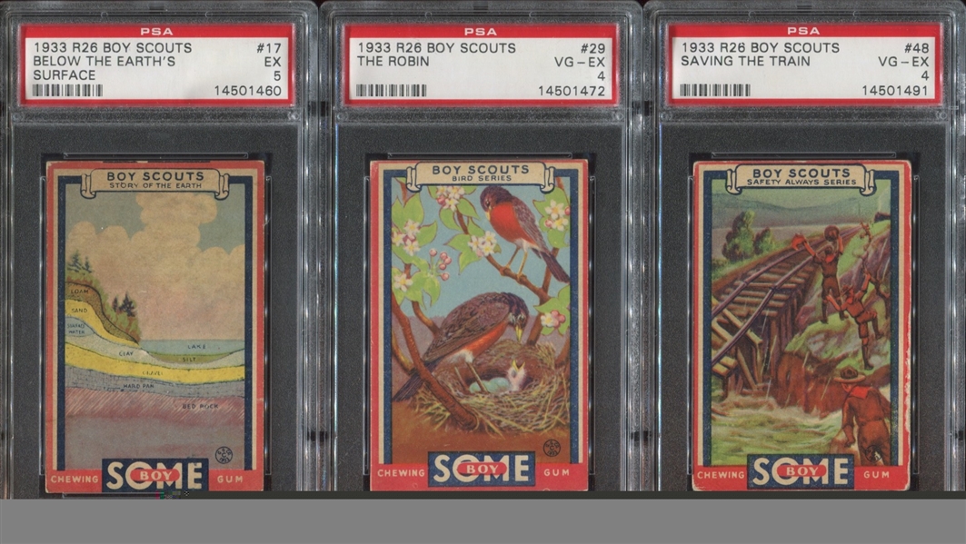 Lot of (3) R26 1933 Goudey Boy Scout PSA-Graded Cards
