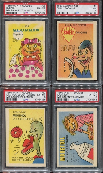 V427-1 Goodies Mr. Baloney's Comics PSA-graded Lot of (4) Cards