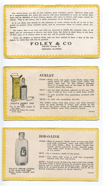 1910's H688 Foley's Trade Cards - Alphabet Bird Series - Complete set of (27) Cards