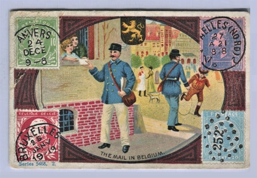 E239 Limola Gum Mail in Foreign Lands Type Card - Belgium