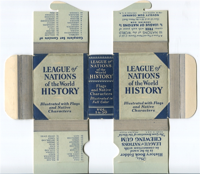 R80 Novelty Gum League of Nations Wrapper and Library Box