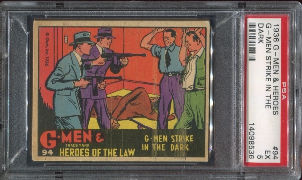 R60 Gum Inc G-Men and Heroes of the Law #94 PSA5 EX