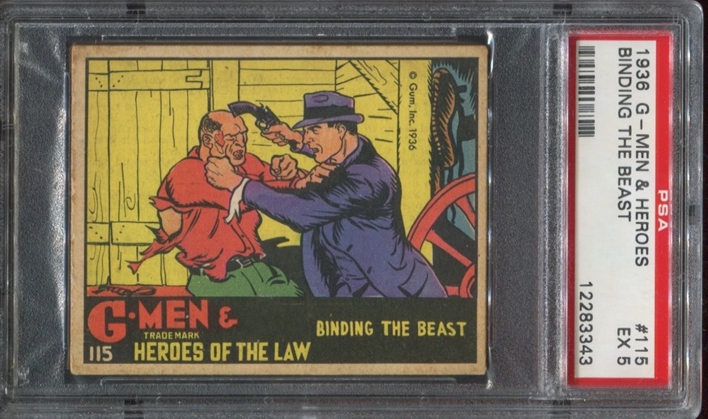 R60 Gum Inc G-Men and Heroes of the Law #115 PSA5 EX