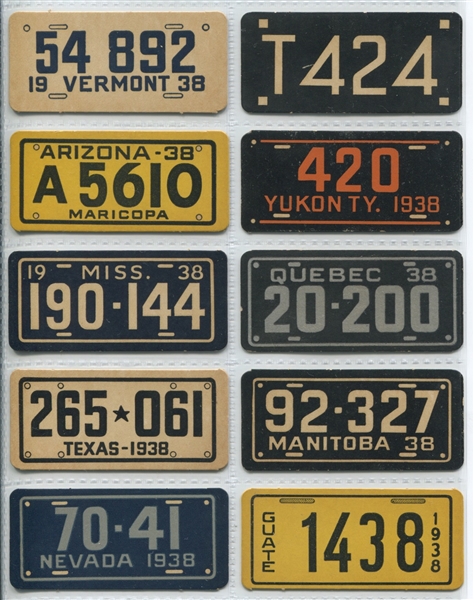 R19-3 Goudey 1938 License Plates Near Set (63/66)