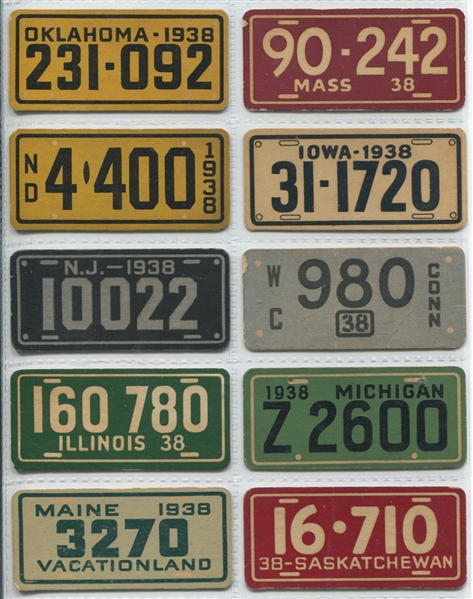 R19-3 Goudey 1938 License Plates Near Set (63/66)