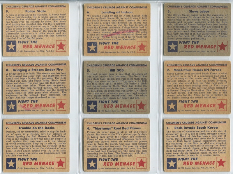 1951 Bowman Red Menace Complete Set of (48) Cards