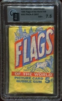 1956 Topps Flags of The World Unopened Wax Pack GAI 7.5 NM+ 