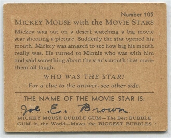 R90 Mickey Mouse and the Movie Stars #105 - Joe E Brown