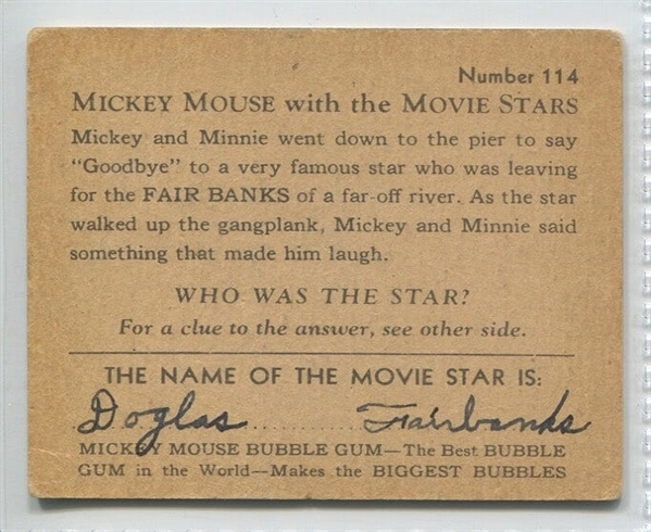R90 Mickey Mouse and the Movie Stars #114 - Douglas Fairbanks