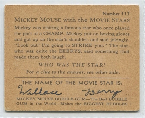 R90 Mickey Mouse and the Movie Stars #117 - Wallace Beery