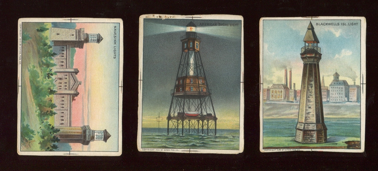 T77 Hassan Lighthouses Proof Card Lot of (3)