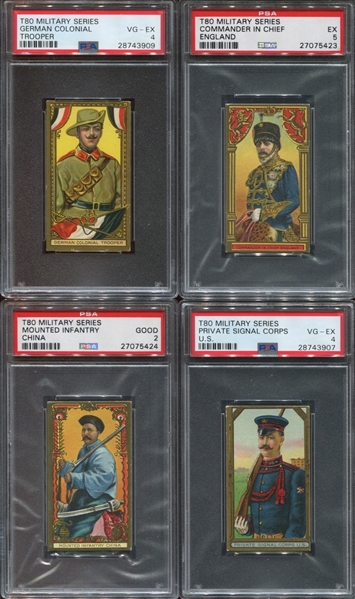 T80 Tolstoi Tobacco Military Complete set of (50) Cards with PSA-Graded