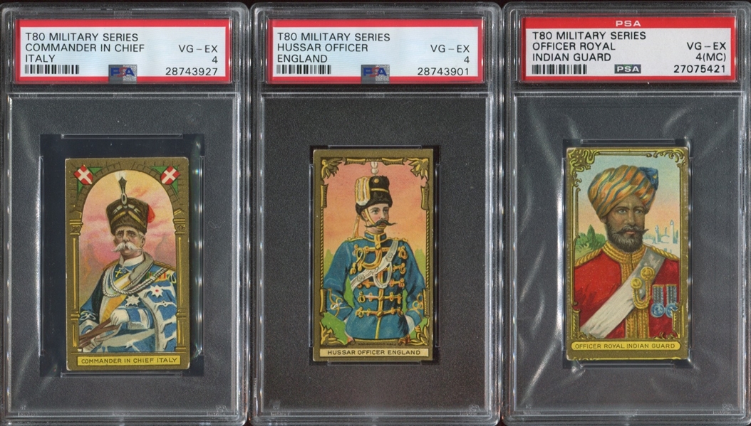 T80 Tolstoi Tobacco Military Complete set of (50) Cards with PSA-Graded