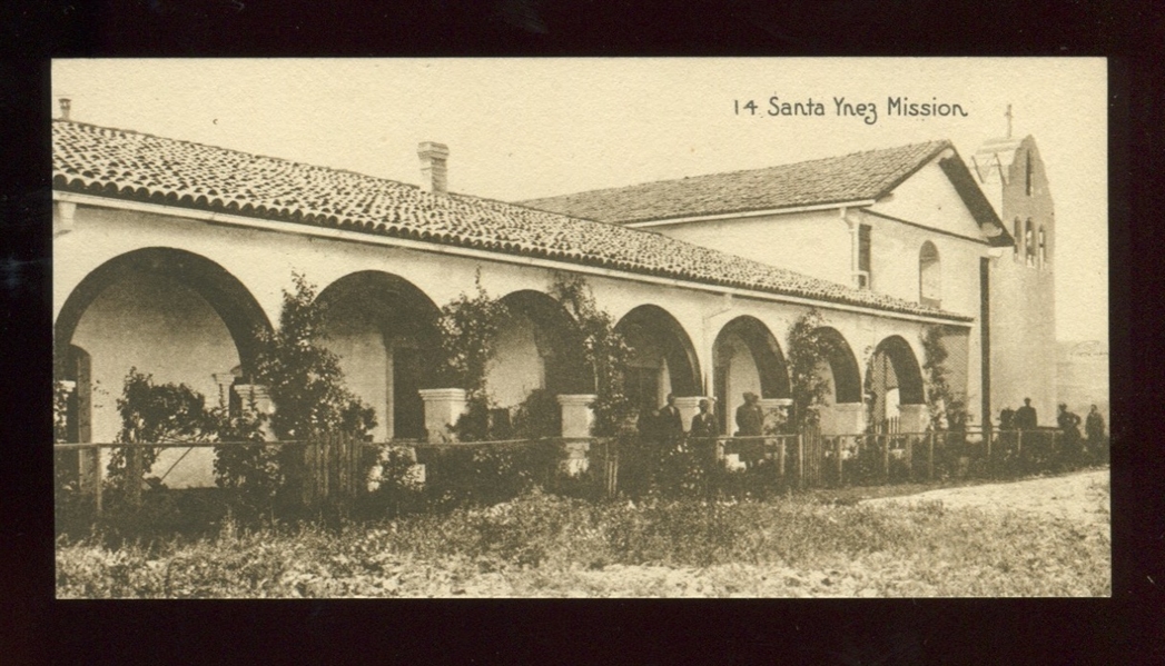 E-UNC Ghirardelli Chocolates California Missions Postcard #14 Santa Ynez Mission