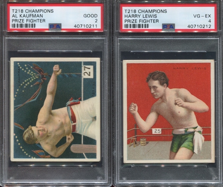 T218 Mecca Cigarettes Champion Athletes Pair of PSA-Graded Cards