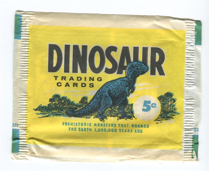 1961 Nu-Card Dinosaur Lot of (6) NM-MT cards with Wrapper