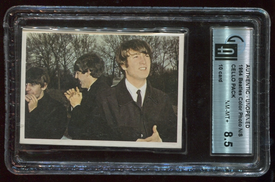 1964 Topps Beatles Color Cello Pack GAI 8.5 