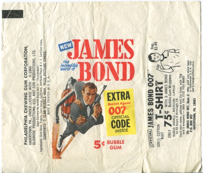 1966 Philadelphia James Bond Thunderball Wrapper