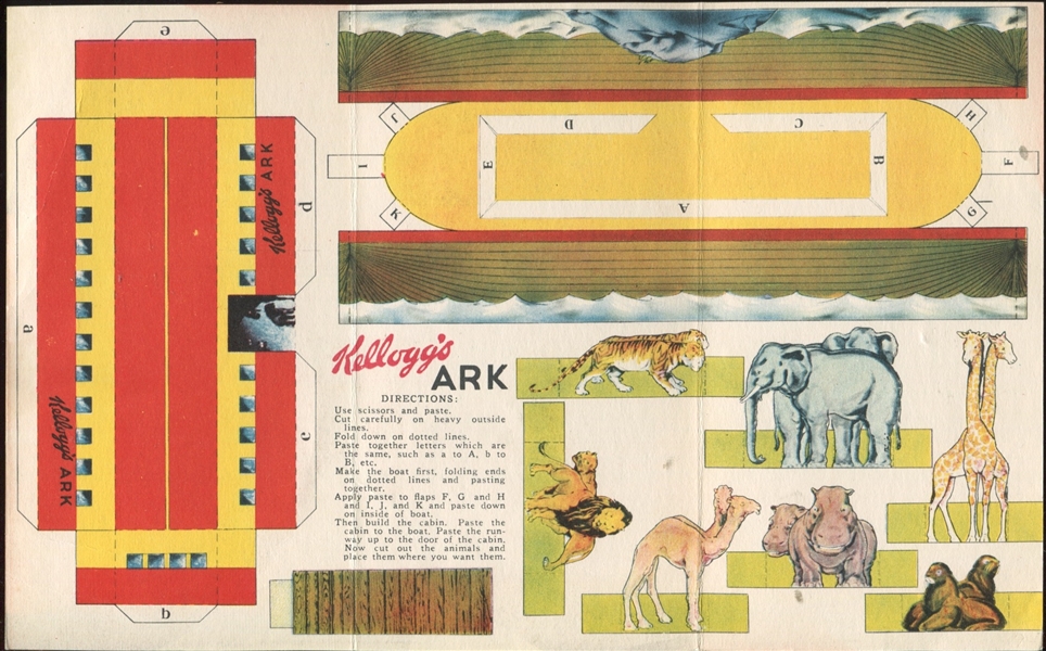 F273-69 Kellogg Cereal Cutout Toys Folder - Kellogg's Ark