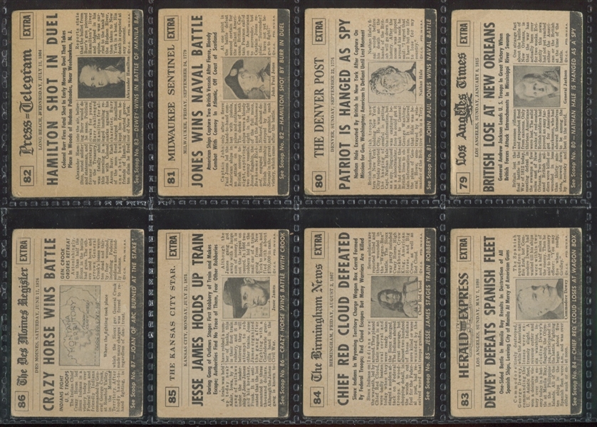 1954 Topps Scoops Complete High Numbers Run #79-156 (78) Featuring 4 Horsemen and Jesse Owens
