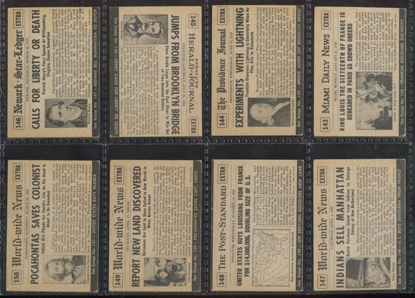 1954 Topps Scoops Complete High Numbers Run #79-156 (78) Featuring 4 Horsemen and Jesse Owens