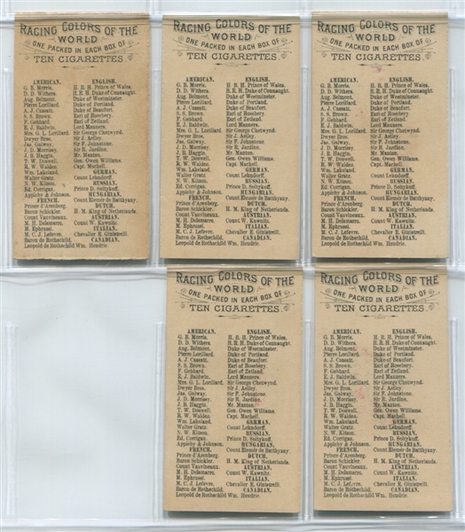 N22 Allen & Ginter Jockeys lot of (35) cards