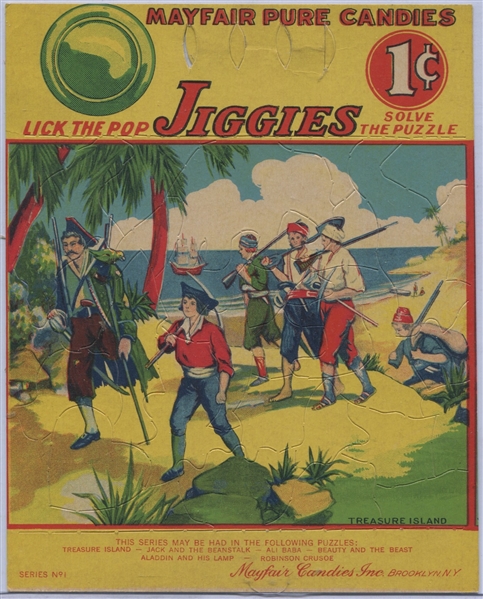 E291 Mayfair Jiggies Card - Treasure Island