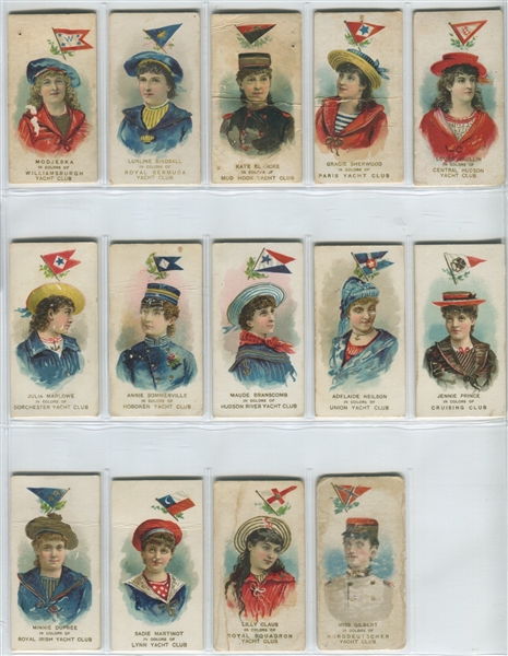 N91 Duke Tobacco Yacht Colors of the World Lot of (14) Cards