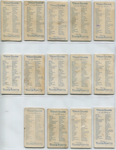 N91 Duke Tobacco Yacht Colors of the World Lot of (14) Cards