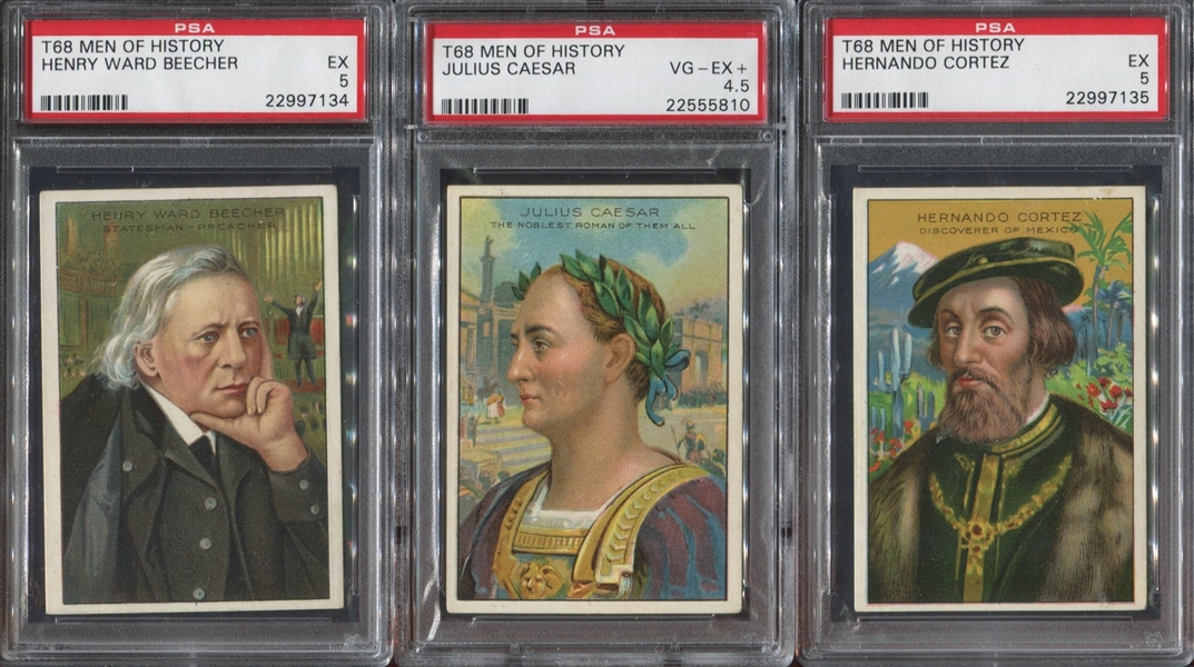T68 Men of History lot of (7) PSA-graded VGEX-4 to EX-5