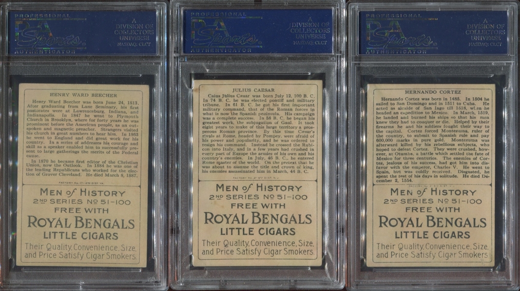 T68 Men of History lot of (7) PSA-graded VGEX-4 to EX-5