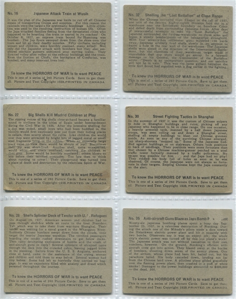 1938 O-Pee-Chee Horrors of War Lot of (15) Low Number cards