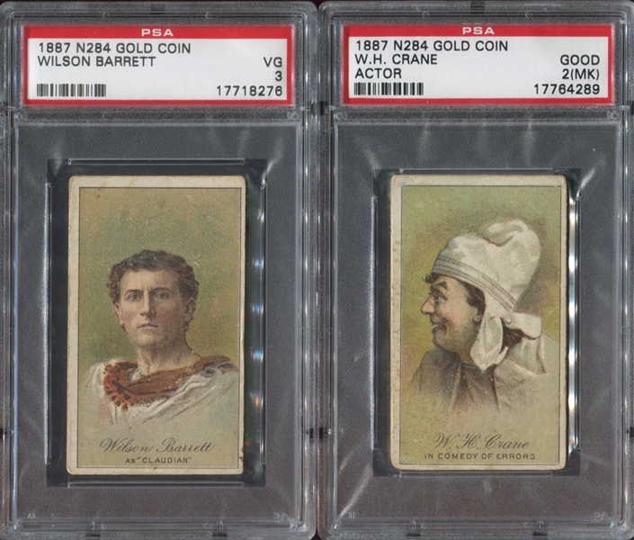 N284 Buchner Gold Coin Actors Lot of (2) PSA-Graded Cards