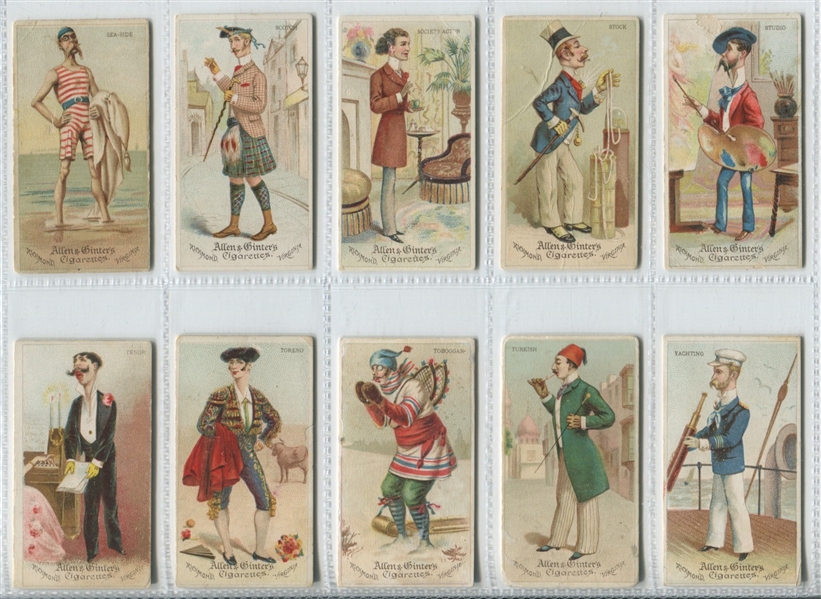 N31 Allen & Ginter World's Dudes lot of (14) Cards