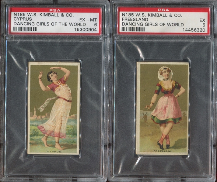 N185 Kimball Dancing Girls of the World Lot of (2) PSA-Graded Cards