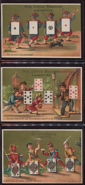Allen & Ginter Our Little Beauties Trade Card Lot of (5) Playing Card Type