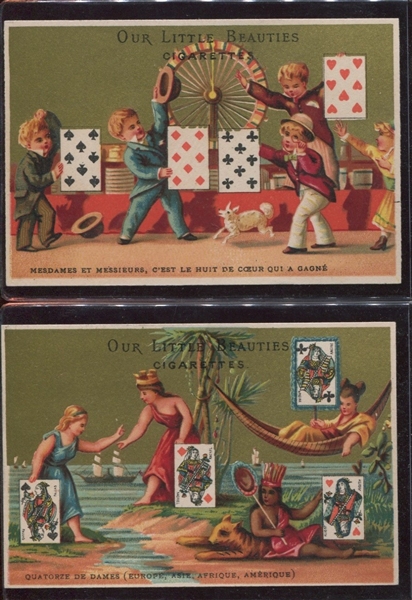 Allen & Ginter Our Little Beauties Trade Card Lot of (5) Playing Card Type