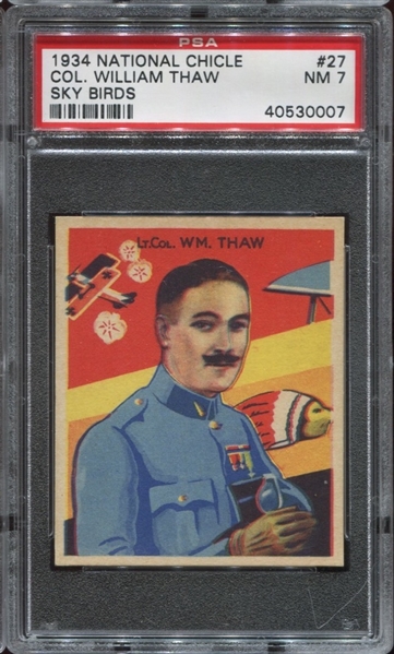 R136 National Chicle Sky Birds #27 Colonel William Thaw PSA7 NM