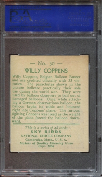 R136 National Chicle Sky Birds #30 Willy Coppens PSA7 NM