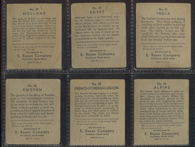 R139 E. Rosen Soldiers Complete Set of (36) Cards