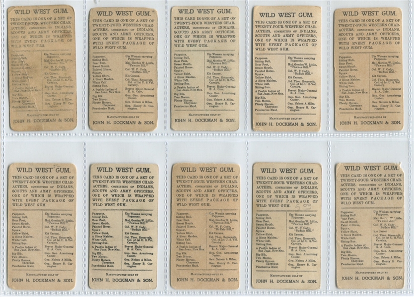 E50 John H. Dockman Wild West Gum Complete Set of (24) Cards