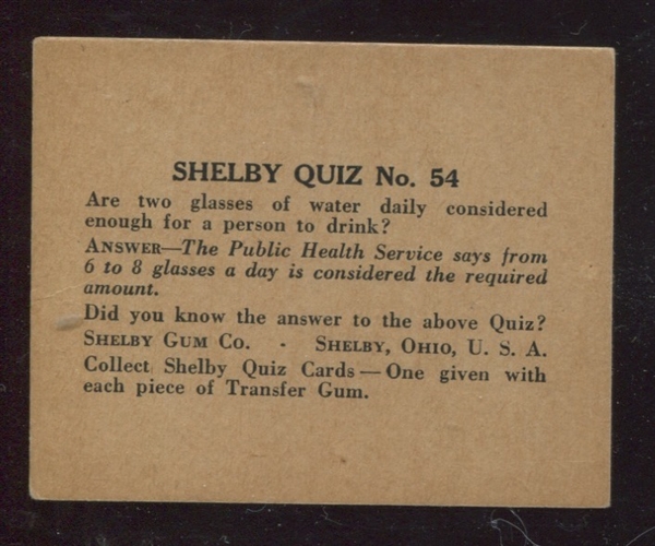 R195 Shelby Gum Quiz Card #54