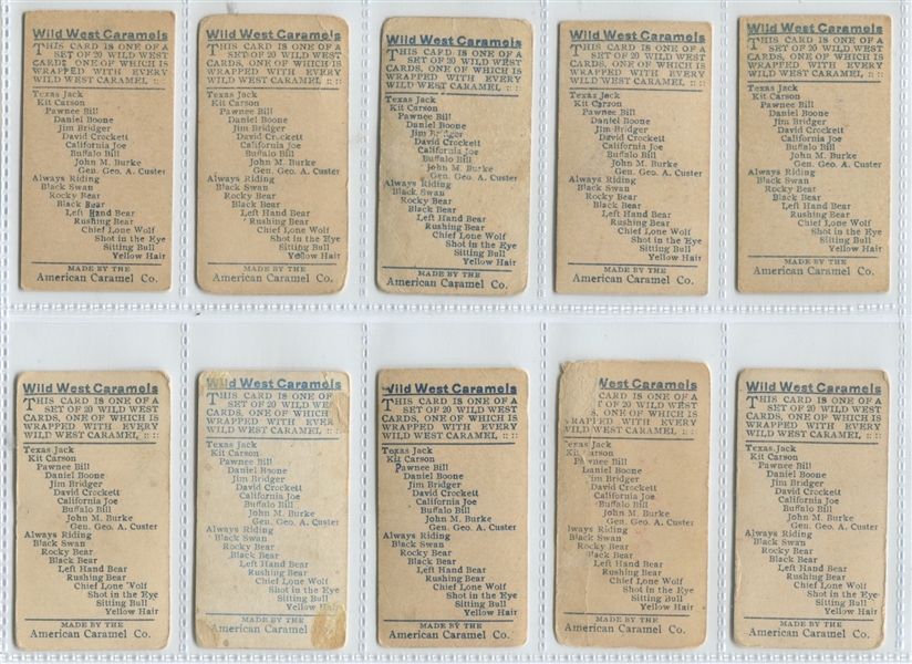E49 American Caramel Wild West Caramels Set of (20) Cards