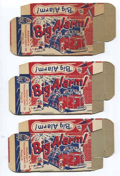 Williamson Candy Big Alarm Candy Uncut Boxes lot of (3) Tough Candy Boxes