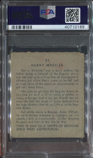 R722-8 Novel Candy Wild West Adventures #23 Capt. Harry Wheeler PSA-Graded
