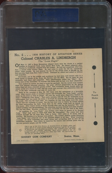 R65 Goudey Gum History of Aviation Complete set of (10) with 9 PSA-Graded.
