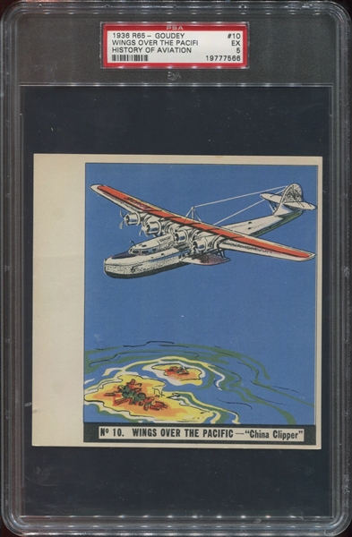 R65 Goudey Gum History of Aviation Complete set of (10) with 9 PSA-Graded.