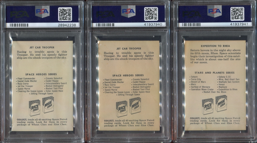 F280-3 Rice Chex Space Heroes Lot of (3) PSA-Graded Cards